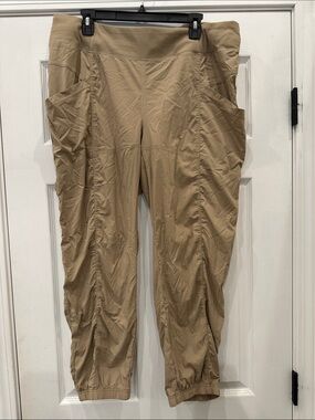 Prana Women's Khaki Tan Lightweight Drawstring Ankle Pants (21)